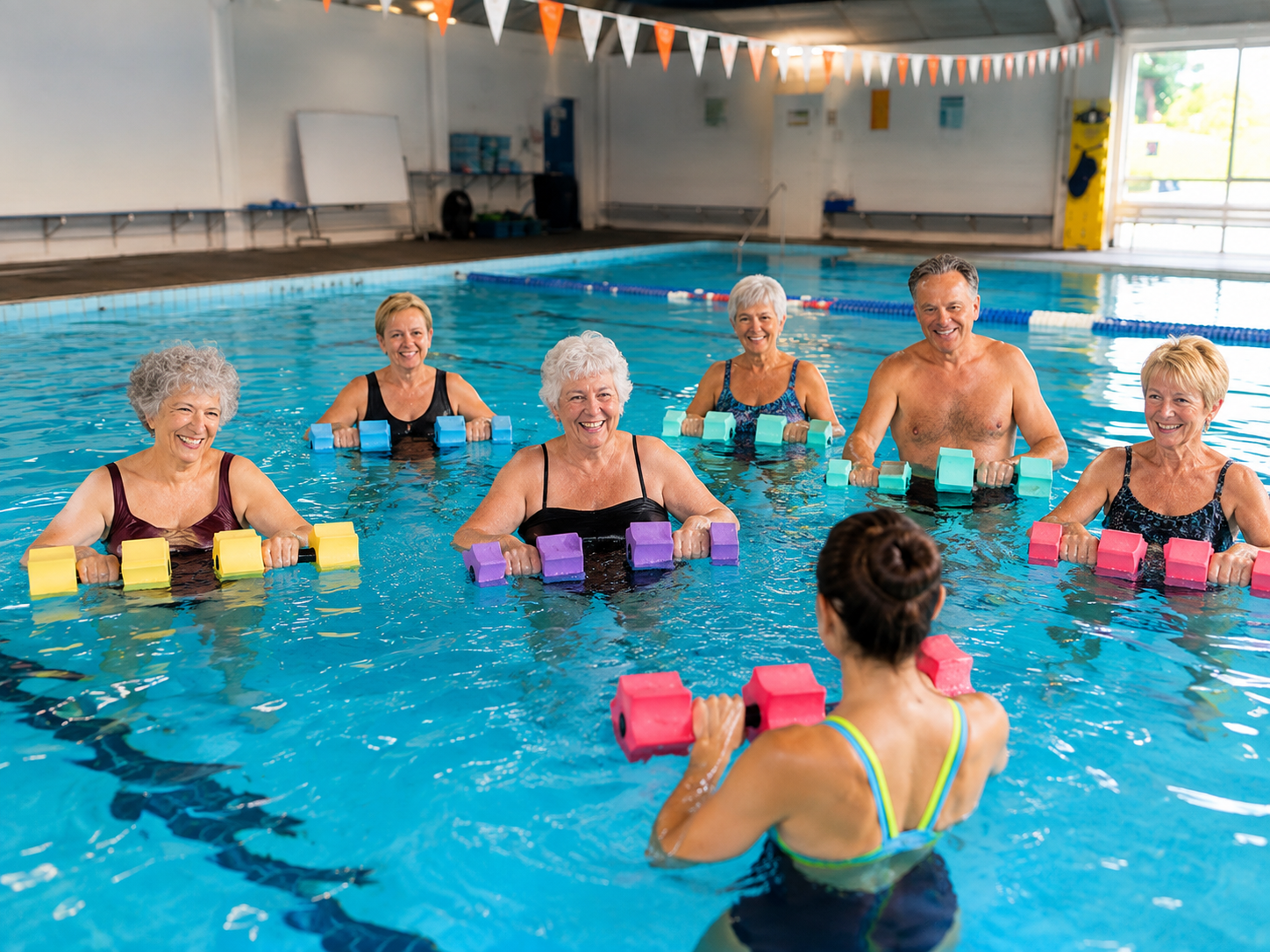 Participants enjoying a Water Aerobics class at Yarra Swim School