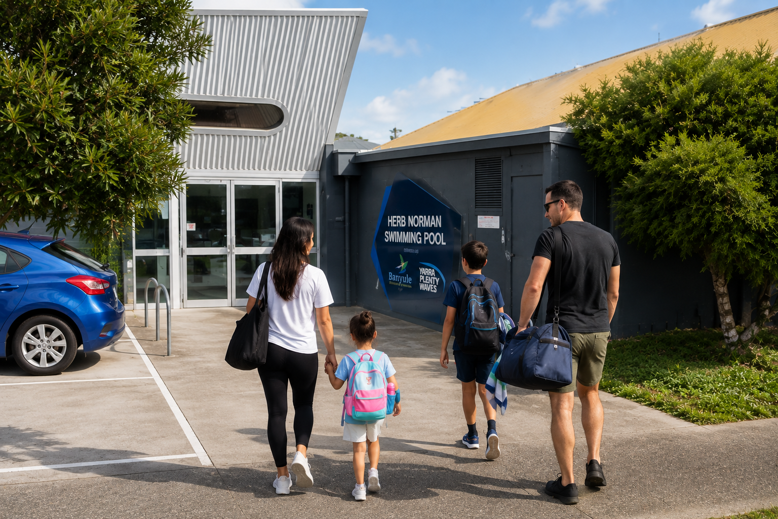 Family enjoying swimming lessons at Yarra Swim School