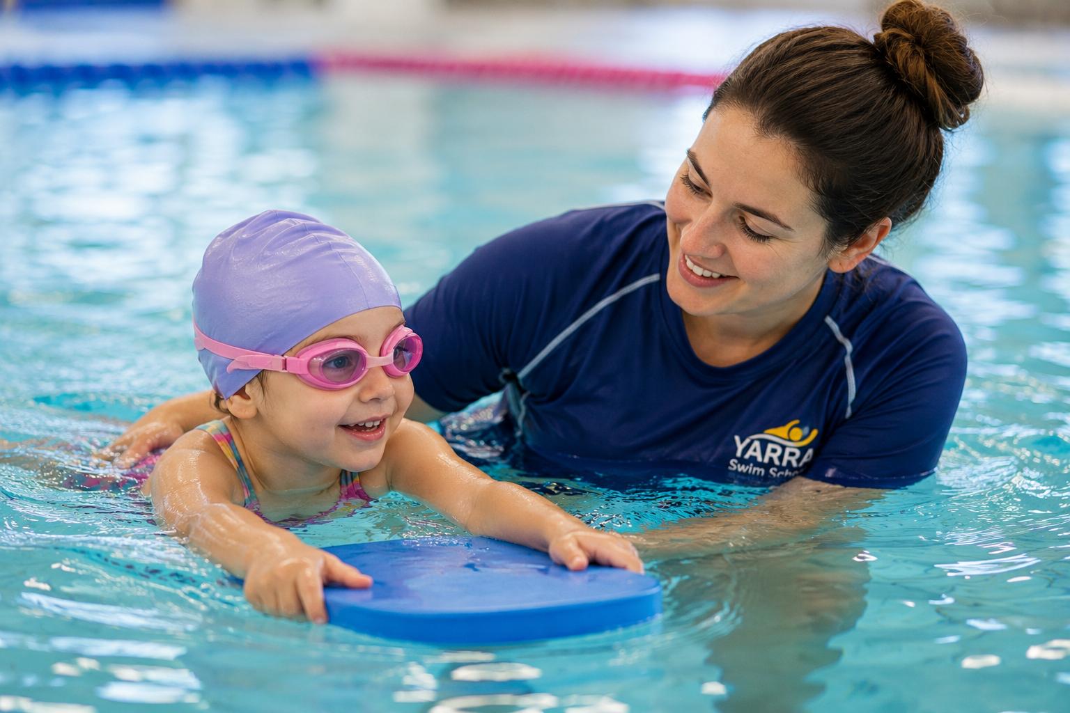 Happy family at Yarra Swim School